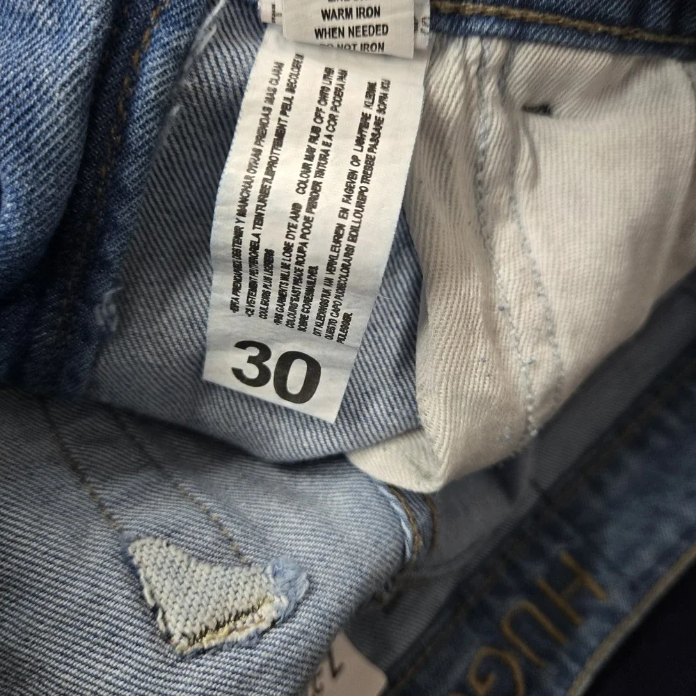 Hugo Boss Men Jeans 30 Blue Denim Embroidered Slim 30